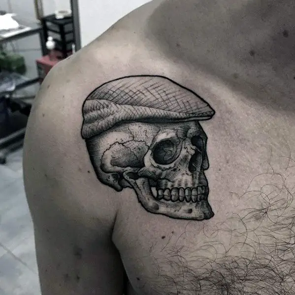 3d-unique-skull-with-hat-mens-upp-chest-shoulder-tattoo