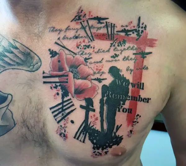 50 Fallen Soldier Tattoo Designs For Men  Memorial Ideas