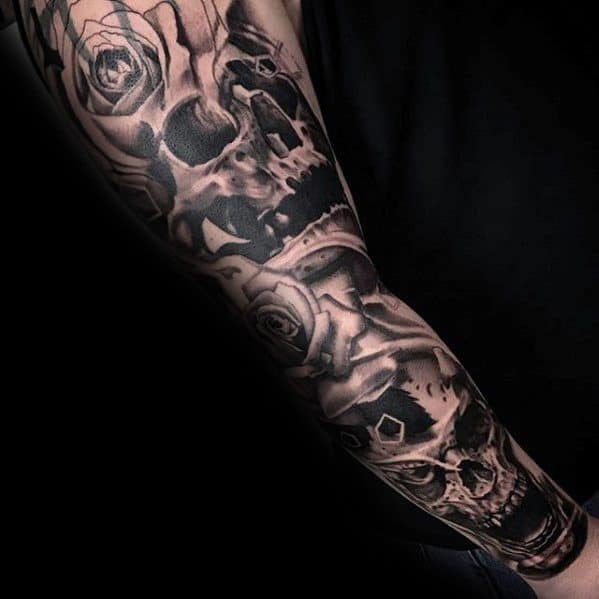 tattoos for men sleeves skulls