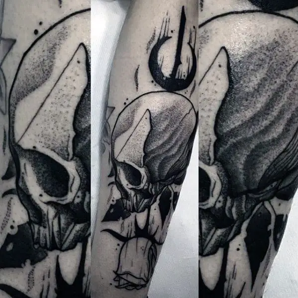 artistic-guys-dotwork-unique-skull-forearm-tattoos