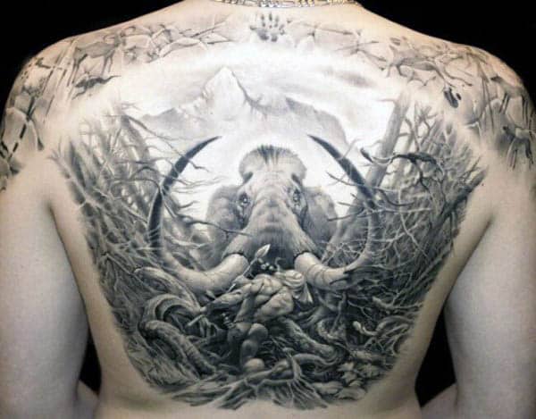 gentleman-with-spear-mammoth-back-tattoo