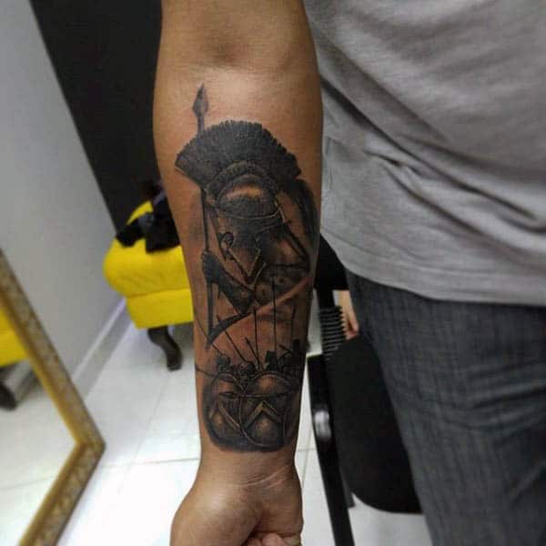 inner-forearm-male-spear-spartan-tattoos