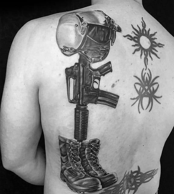 mens-fallen-pilot-soldier-back-cross-tattoo