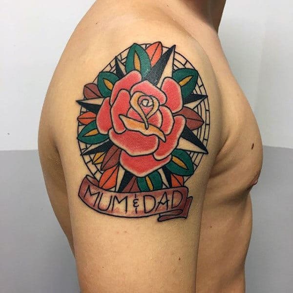 mom-and-dad-traditional-rose-guys-upper-arm-tattoos