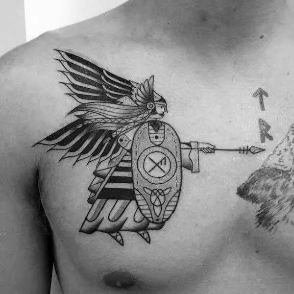 old-school-mens-angel-with-spear-chest-tattoo