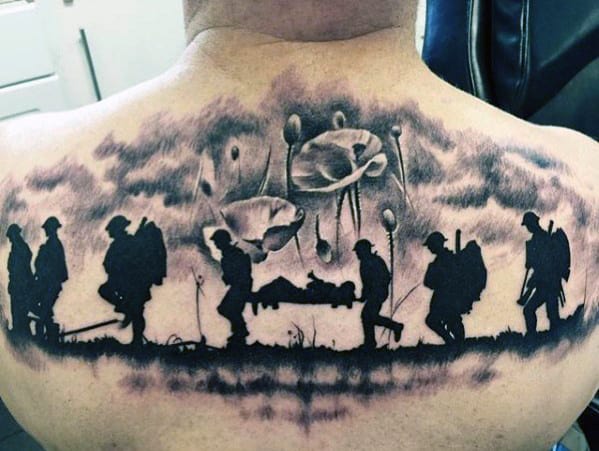 poppy-flower-fallen-soldier-mens-memorial-upper-back-tattoo