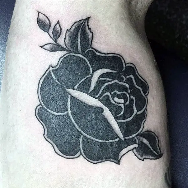 shoulder-black-rose-mens-traditional-tattoos