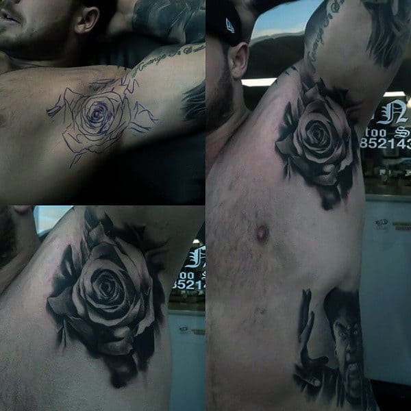 amazing-gray-rose-tattoo-mens-armpit