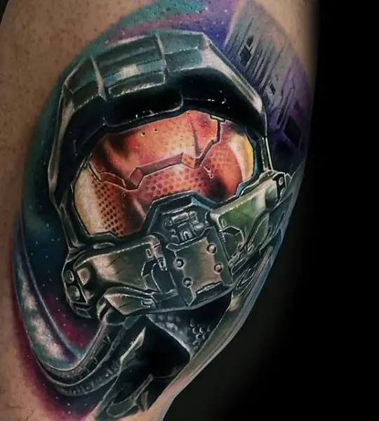 halo-upper-arm-realistic-guys-video-game-tattoo-designs