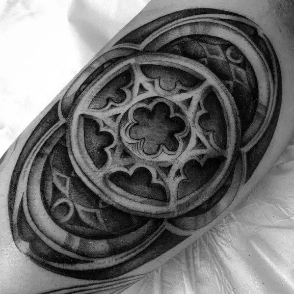 artistic-male-cathedral-church-window-tattoo-ideas