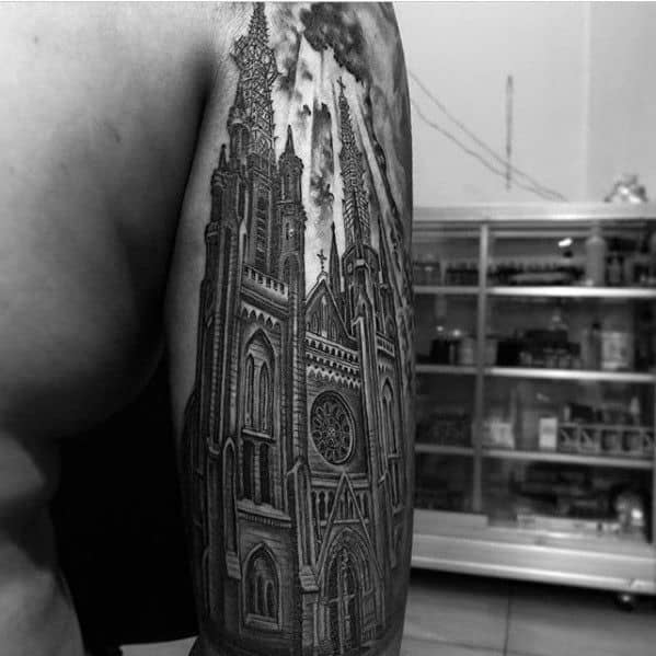 cool-male-cathedral-tattoo-designs