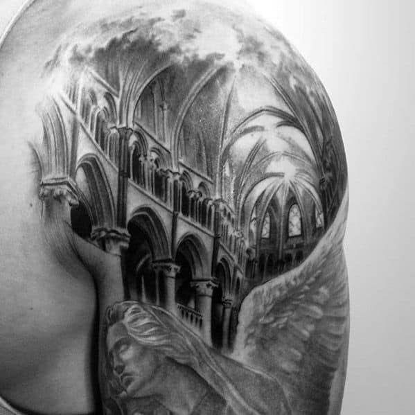 cathedral tattoo собор тату на руку  Sleeve tattoos Cathedral tattoo  Arm tattoo