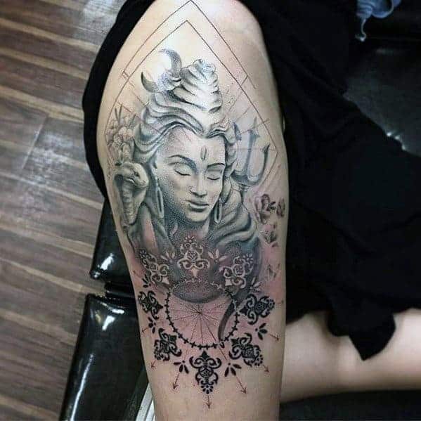 guys-thigh-3d-shiva-tattoos