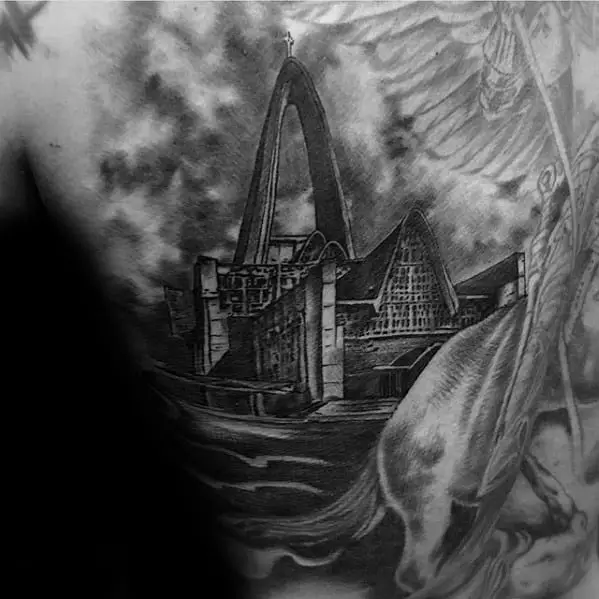 male-tattoo-with-cathedral-design