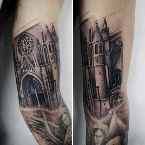 Angel and Gothic frame church tattoo  Miguel Angel Custom T  Flickr