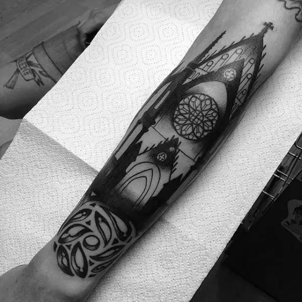 mens-tattoo-ideas-with-cathedral-design