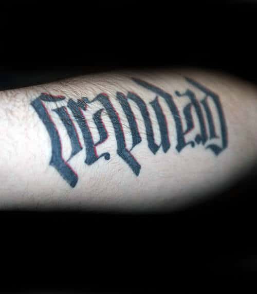 ambigram-grandpa-guys-arm-tattoos-with-red-and-black-ink