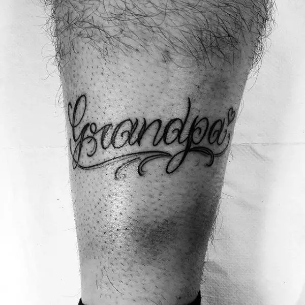 cursive-grandpa-with-heart-mens-leg-tattoos