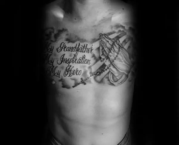 grandpa-memorial-tattoo-with-praying-hands-mens-chest-tattoos