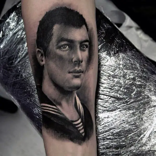 realistic-mens-grandpa-portrait-tattoo-on-inner-forearm