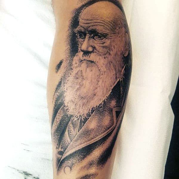 charles-darwin-science-tattoo-for-guys-on-forearm
