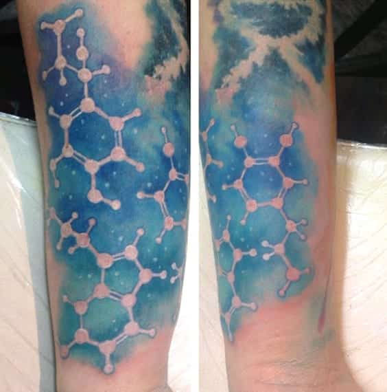 creative-mens-blue-molecule-science-tattoos