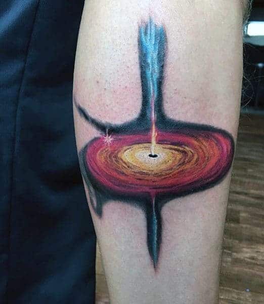 Tattoo design merging yin and yang with a black hole and a semi colon on  Craiyon