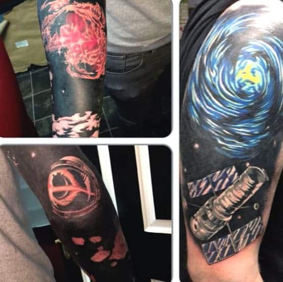 astronomy tattoo sleeve