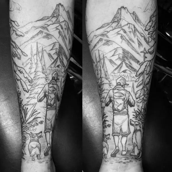 hiking-tattoo-designs-on-men