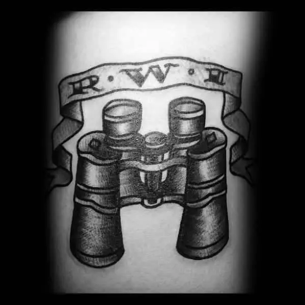 traditional-black-and-grey-banner-binoculars-tattoo-inspiration-for-men