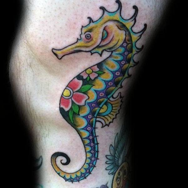 male-tattoo-ideas-seahorse-themed