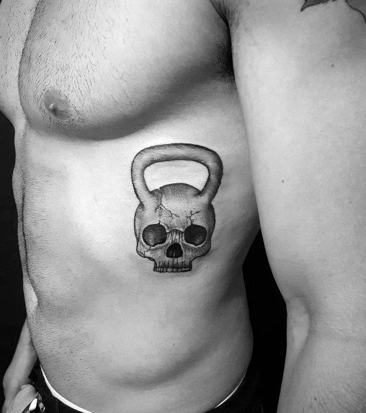 rib-cage-side-crossfit-themed-tattoo-ideas