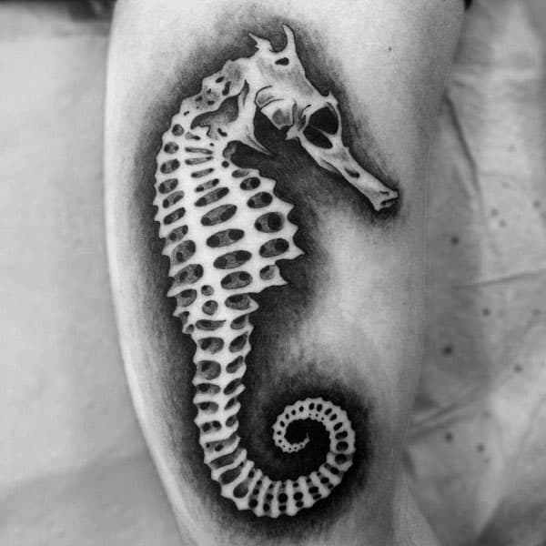 seahorse tattoo on neck