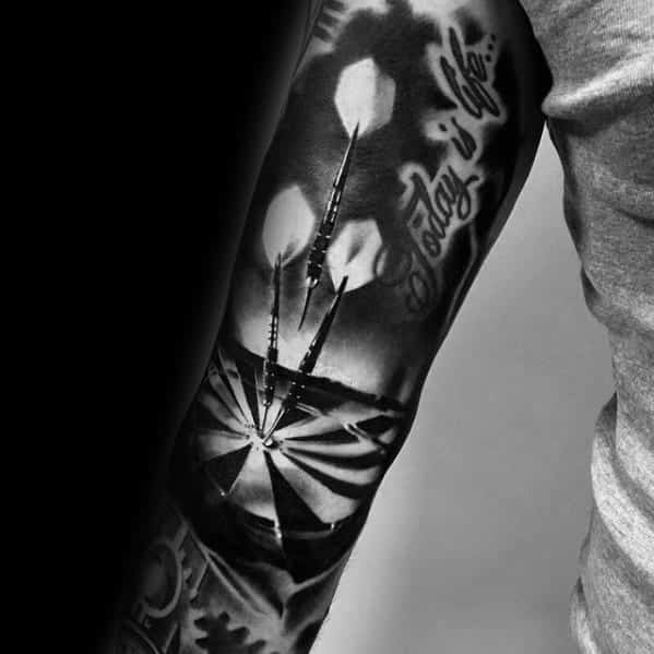 amazing-mens-3d-realistic-darts-sports-tattoo-designs