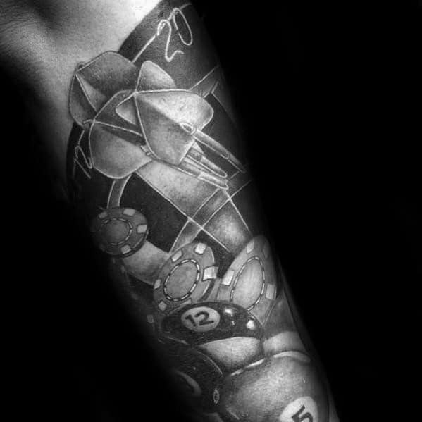 amazing-mens-forearm-sleeve-dart-tattoo-designs
