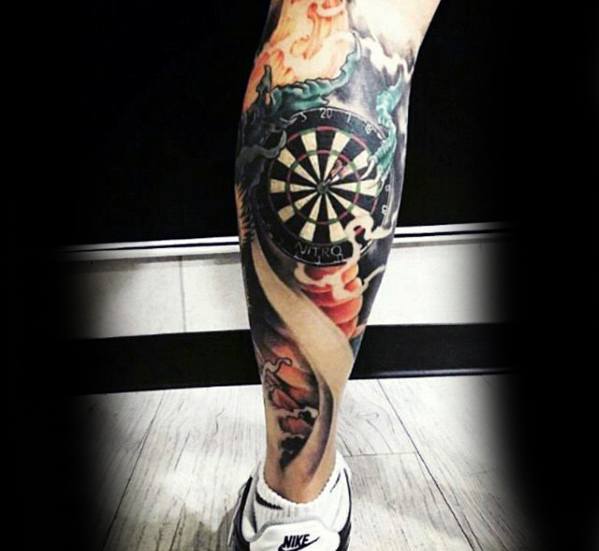 awesome-dartboard-leg-calf-tattoos-for-men