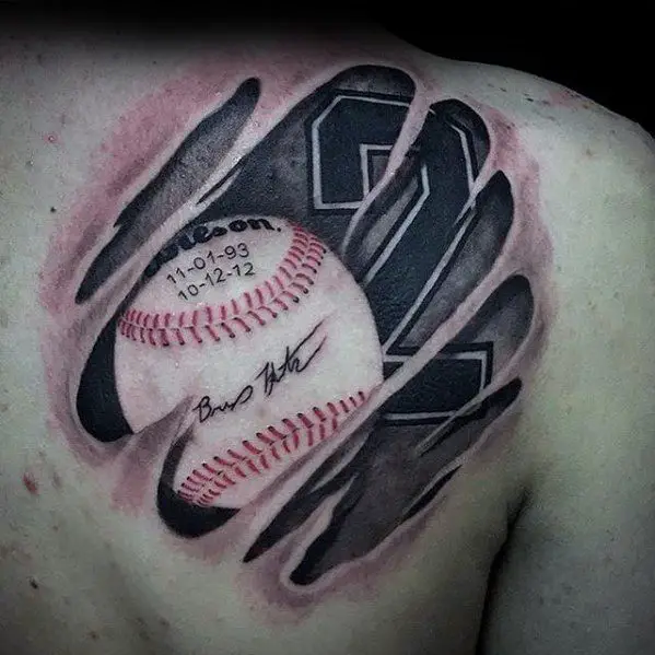 baseball-ripped-skin-shoulder-male-sports-tattoo-ideas