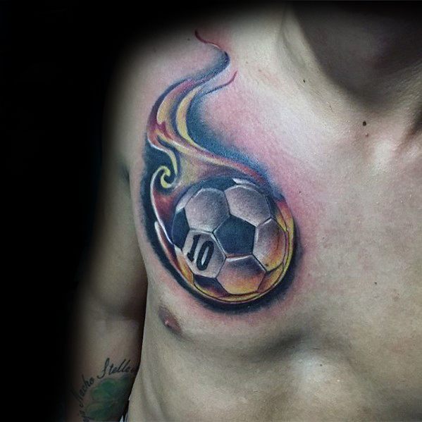 cool-sports-soccerball-chest-tattoo-design-ideas-for-male