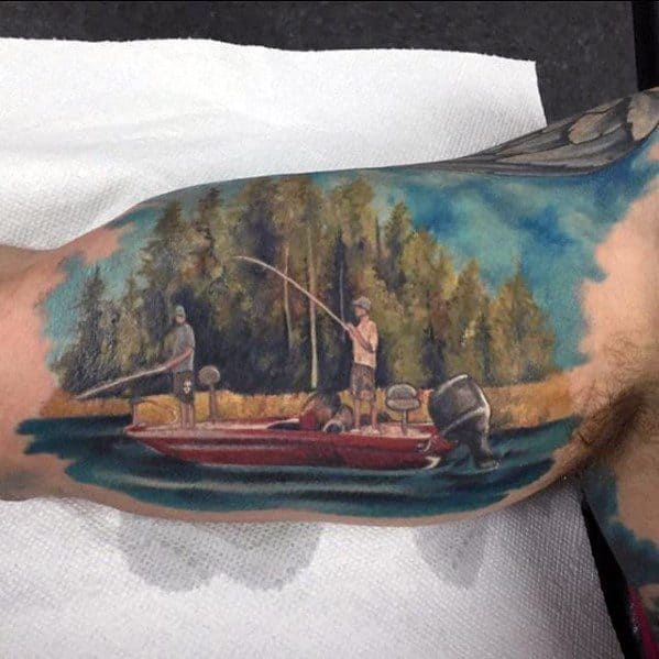 fishing-inner-arm-bicep-sports-guys-tattoo-designs