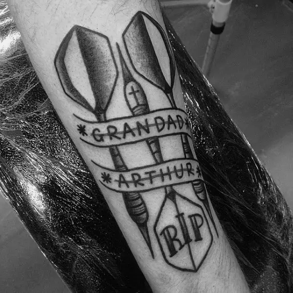 grandfather-memorial-dart-mens-tattoo-designs-on-inner-forearm