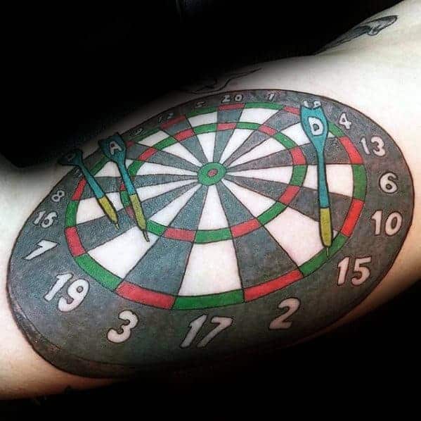 inner-arm-bicep-sharp-dart-male-tattoo-ideas