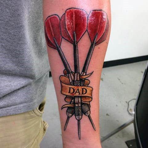 male-dart-dad-memorial-banner-tattoo-ideas-on-inner-forearm