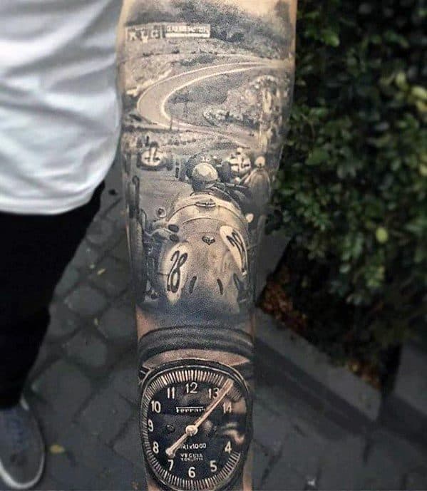 racing-forearm-sleeve-mens-sports-tattoo