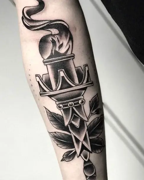 artistic-male-torch-tattoo-ideas-on-forearm