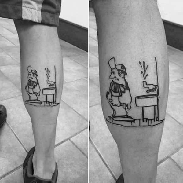 incredible-plumbing-tattoos-for-men-on-leg-calf
