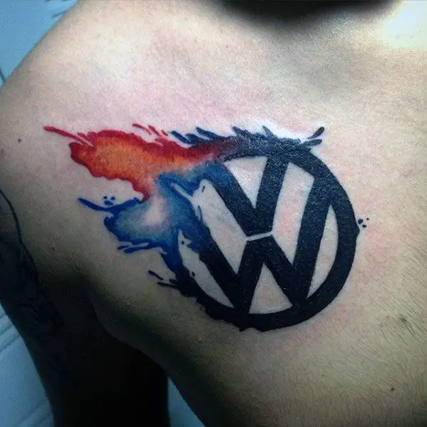 amazing-mens-watercolor-chest-logo-volkswagen-wv-tattoo-designs