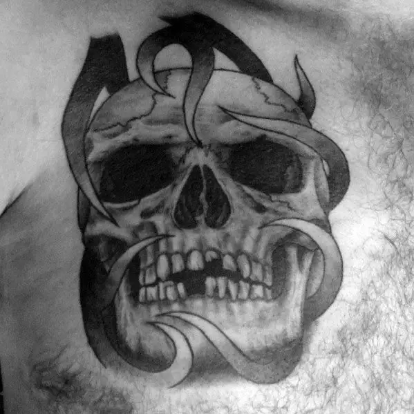 awesome-tribal-chest-skull-tattoos-for-men