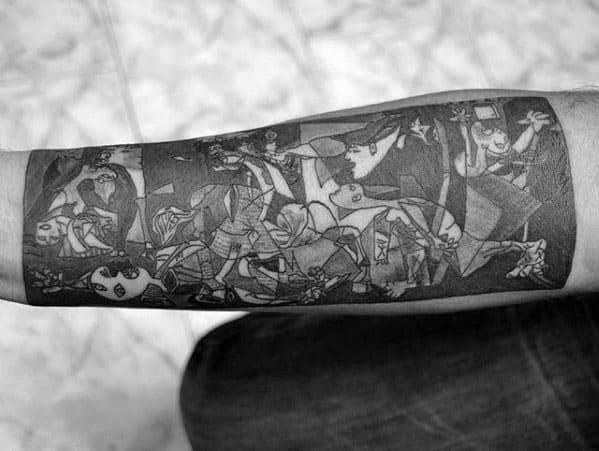 cool-pablo-picasso-tattoo-design-ideas-for-male-forearm-sleeve
