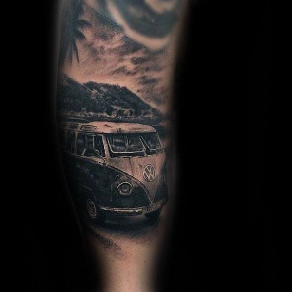 gentleman-with-forearm-volkswagen-wv-tattoo