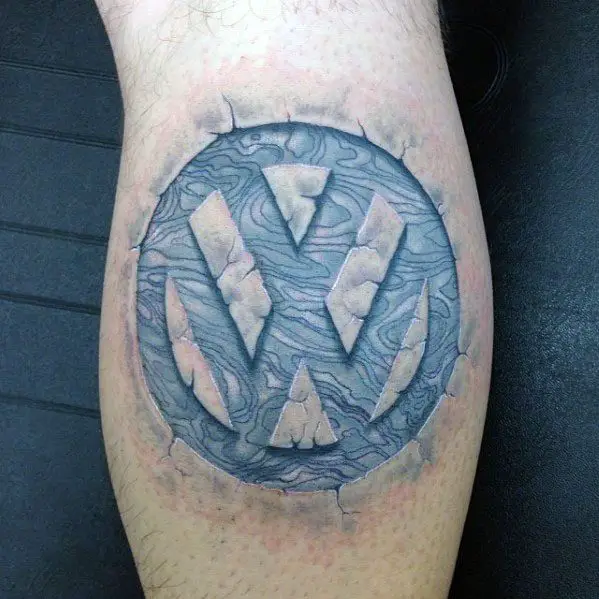 leg-calf-stone-3d-logo-volkswagen-wv-tattoo-designs-for-guys